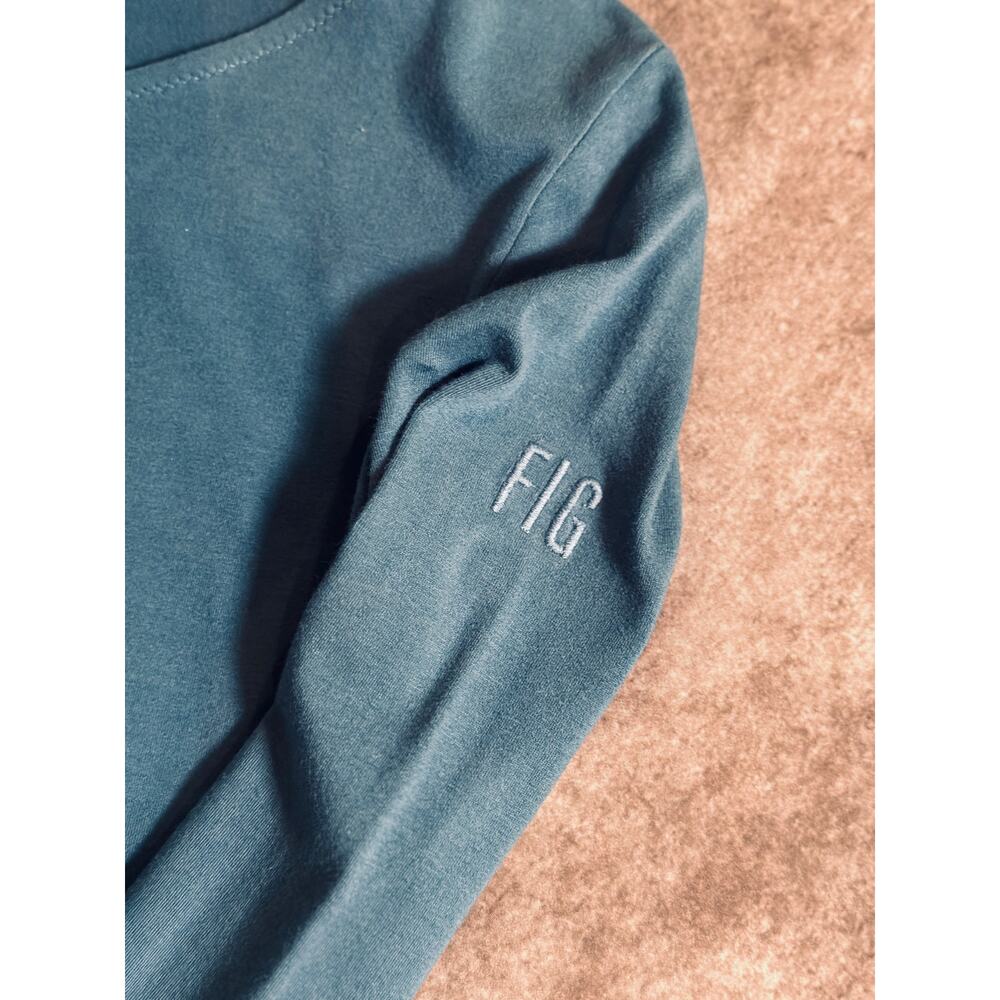 FIG Dress Voyage Blue Boatneck Long Sleeve Travel Mini Dress Size M